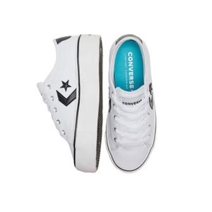 Converse Women’s Platform White Canvas Sneakers Sz 7.5 565365C Star Player EUC